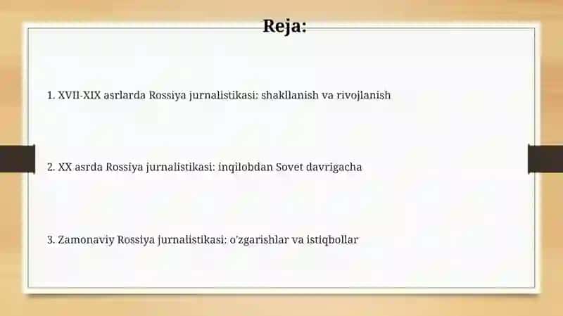 XVII – XX asr rus jurnalistikasi tarixi 2