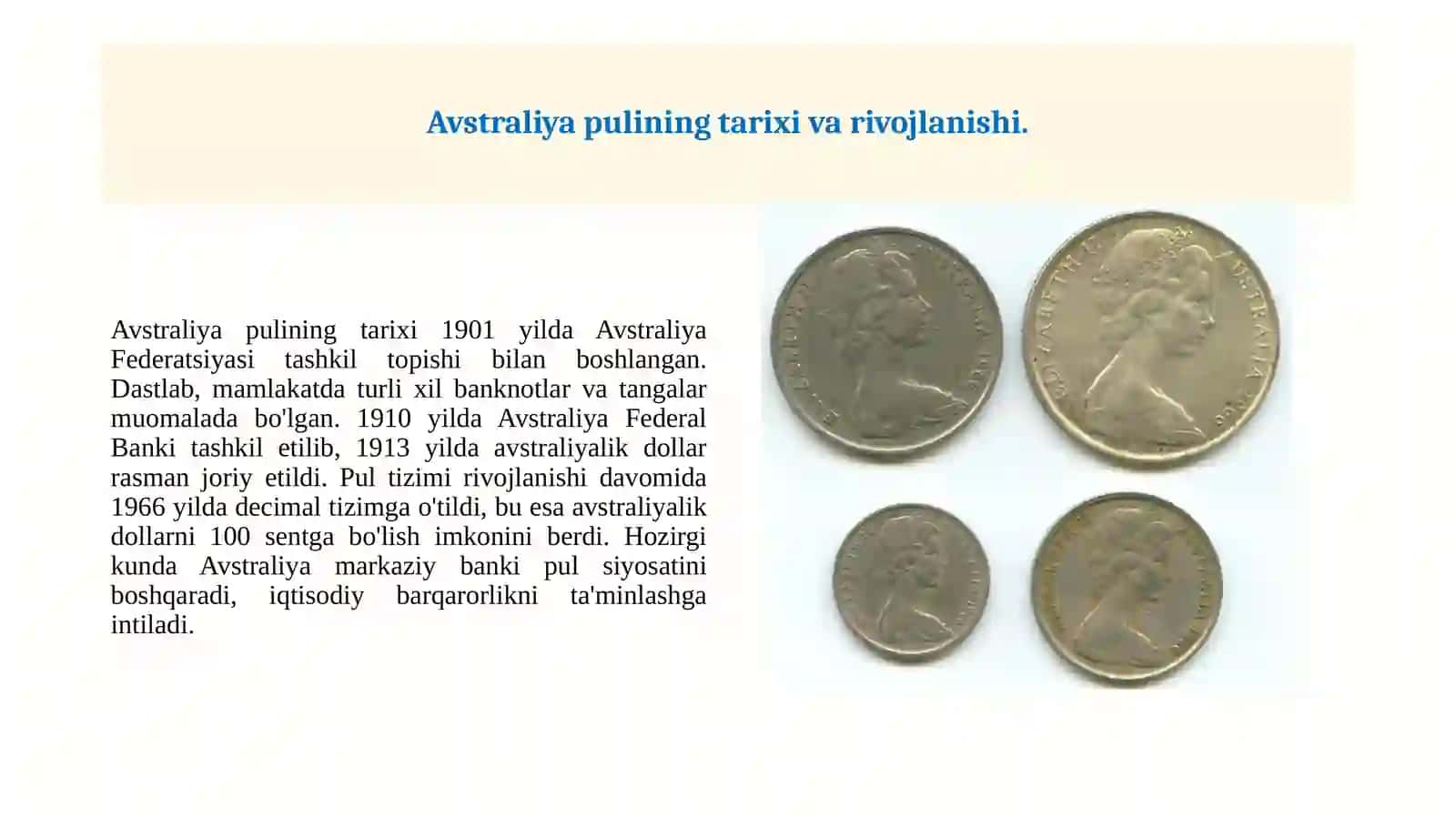 Avstraliya pul kredit va banklari. 2