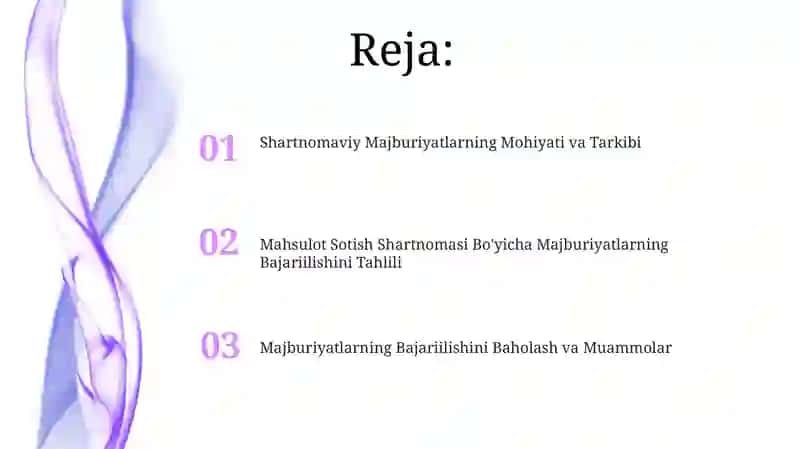 Mahsulot Sotish Shartnomasi Bo'yicha Majburiyatlarning Bajariilishini Tahlili 2