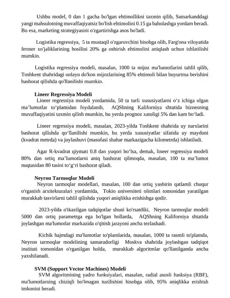 Turli modellar tuzishga doir misollar yechish 2