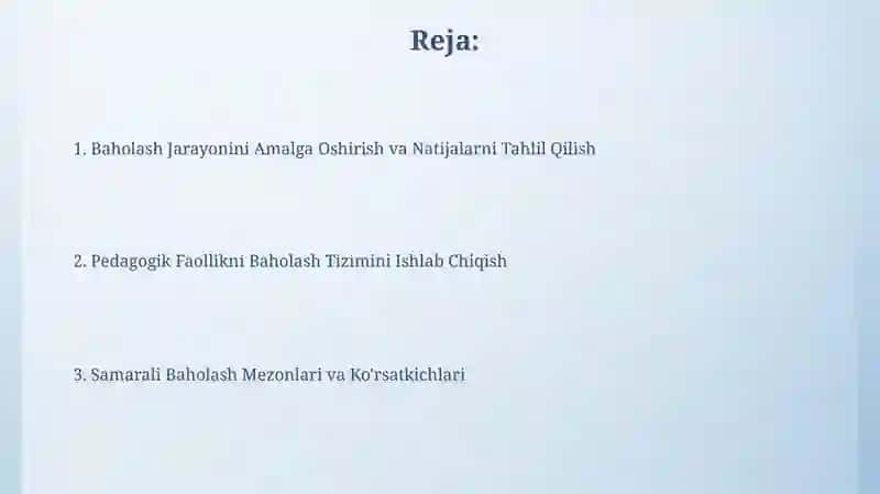 Pedagoglar faoliyatini baholashning samarali tizimini yo'lga qo'yish 2