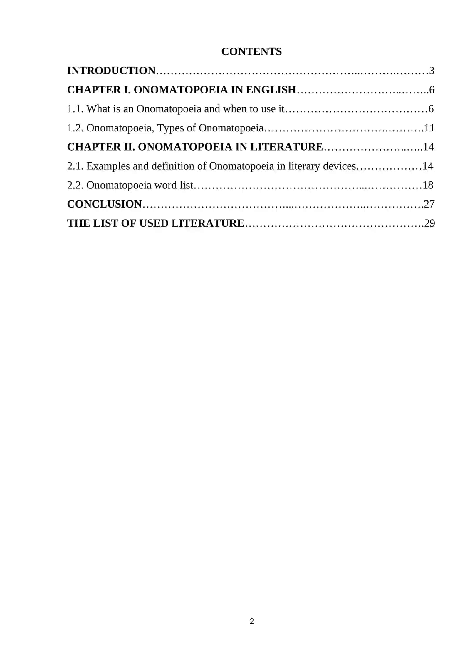 COURSE WORK: ONOMATOPOEIA IN ENGLISH 2