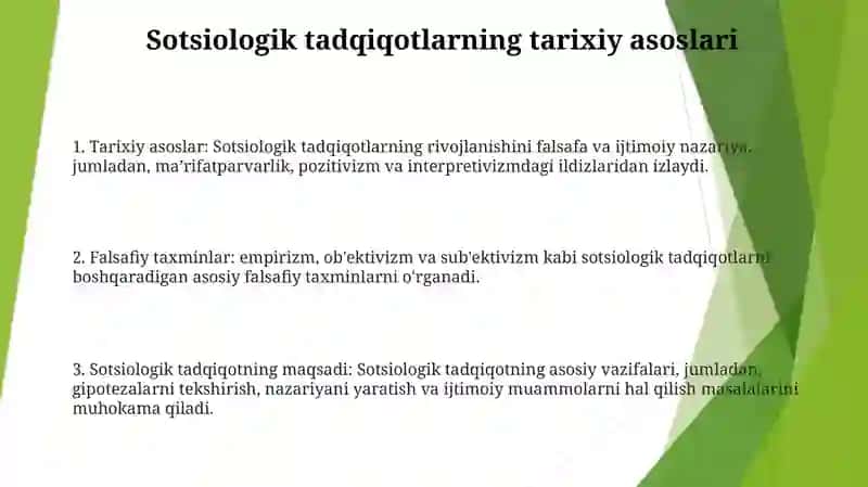 Sotsiologik Tadqiqot Òtkazishning Falsafiy Asoslari Va Maqsadi 2