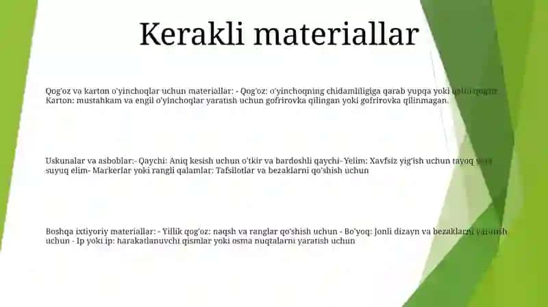 QogʻOz Va Kartondan OʻYinchoqlar 2