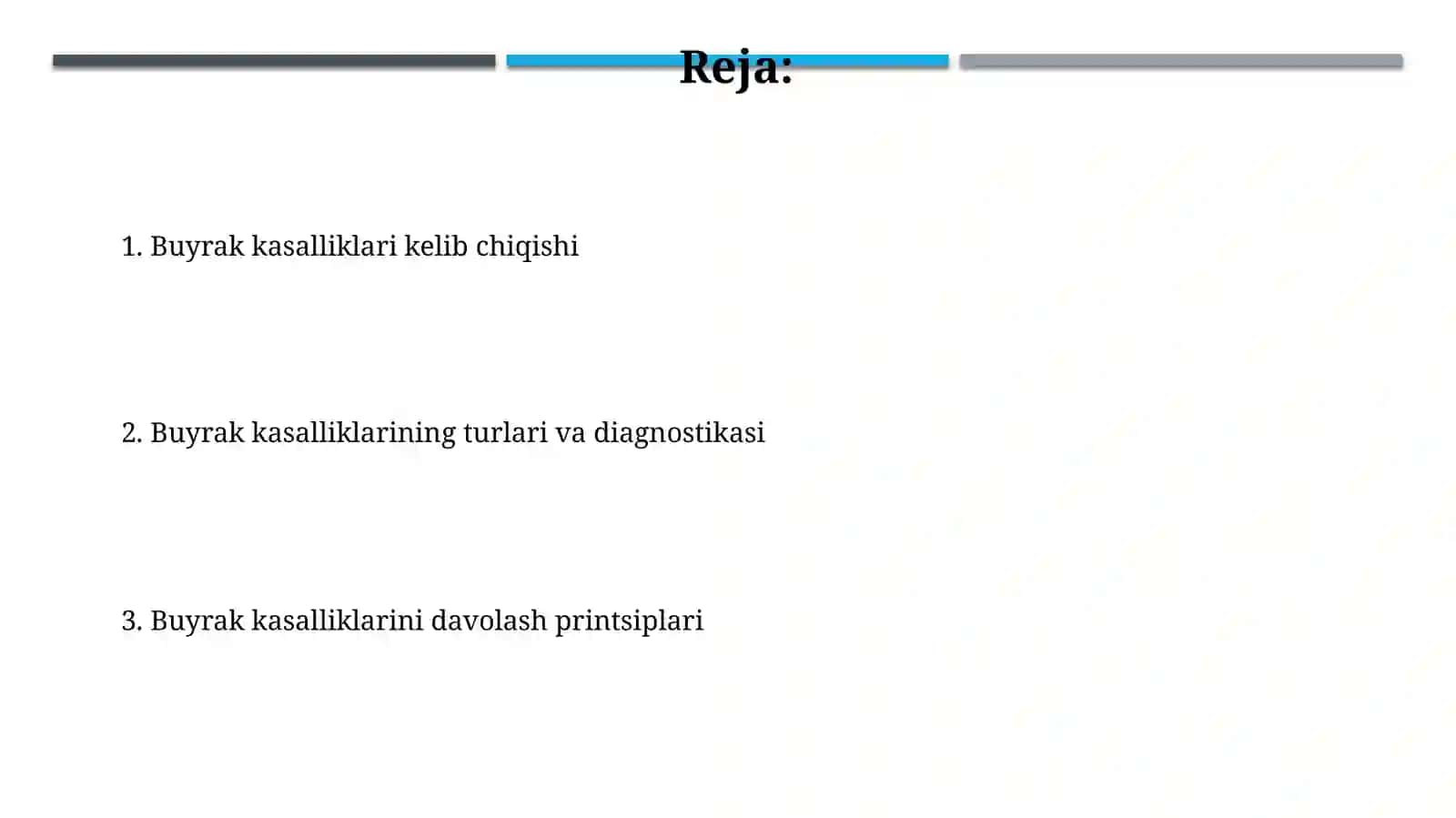 Buyrak kasalliklari, kelib chigishi. davolash prinsiplari 2