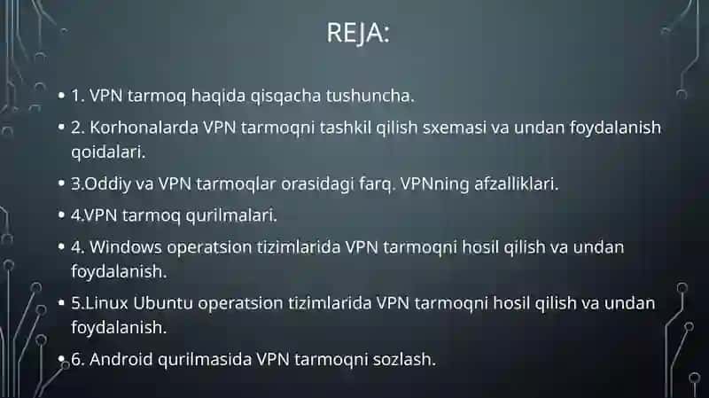 VPN tarmoq 2