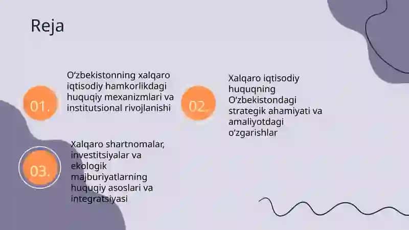 O'zbekiston Xalqaro Miqyosida Iqtisodiy-Huquqiy Takomillashtirish Chora tadbiri 2