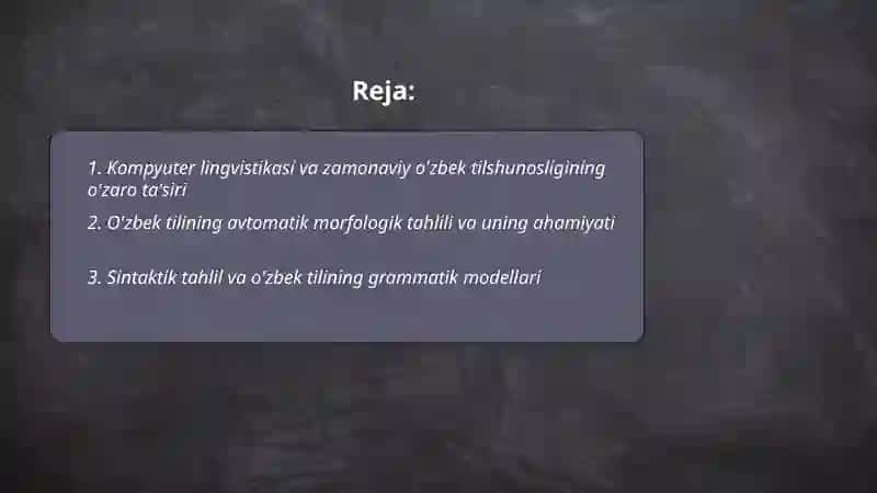 Kompyuter lingvistikasi va zamonaviy o'zbek tilshunosligining o'zaro ta'siri 2