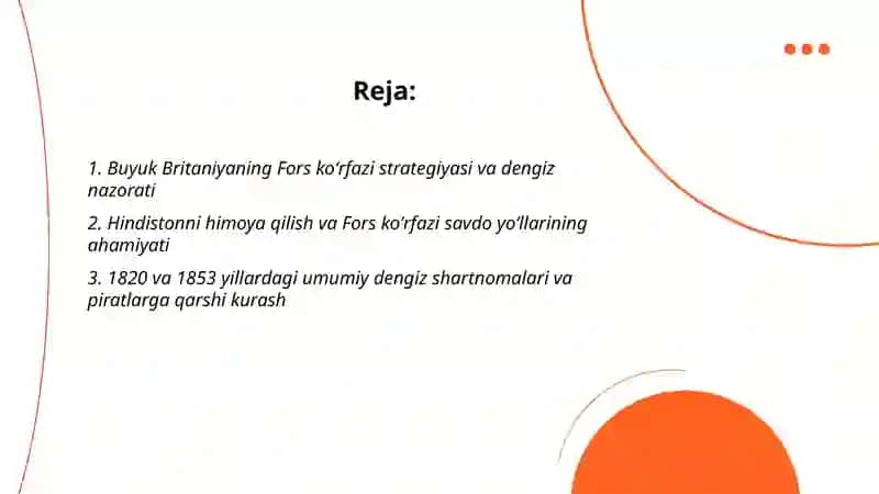 Buyuk Britaniyaning Fors koʻrfazi hududlardagi siyosati (XIX-XX asr boshida) 2