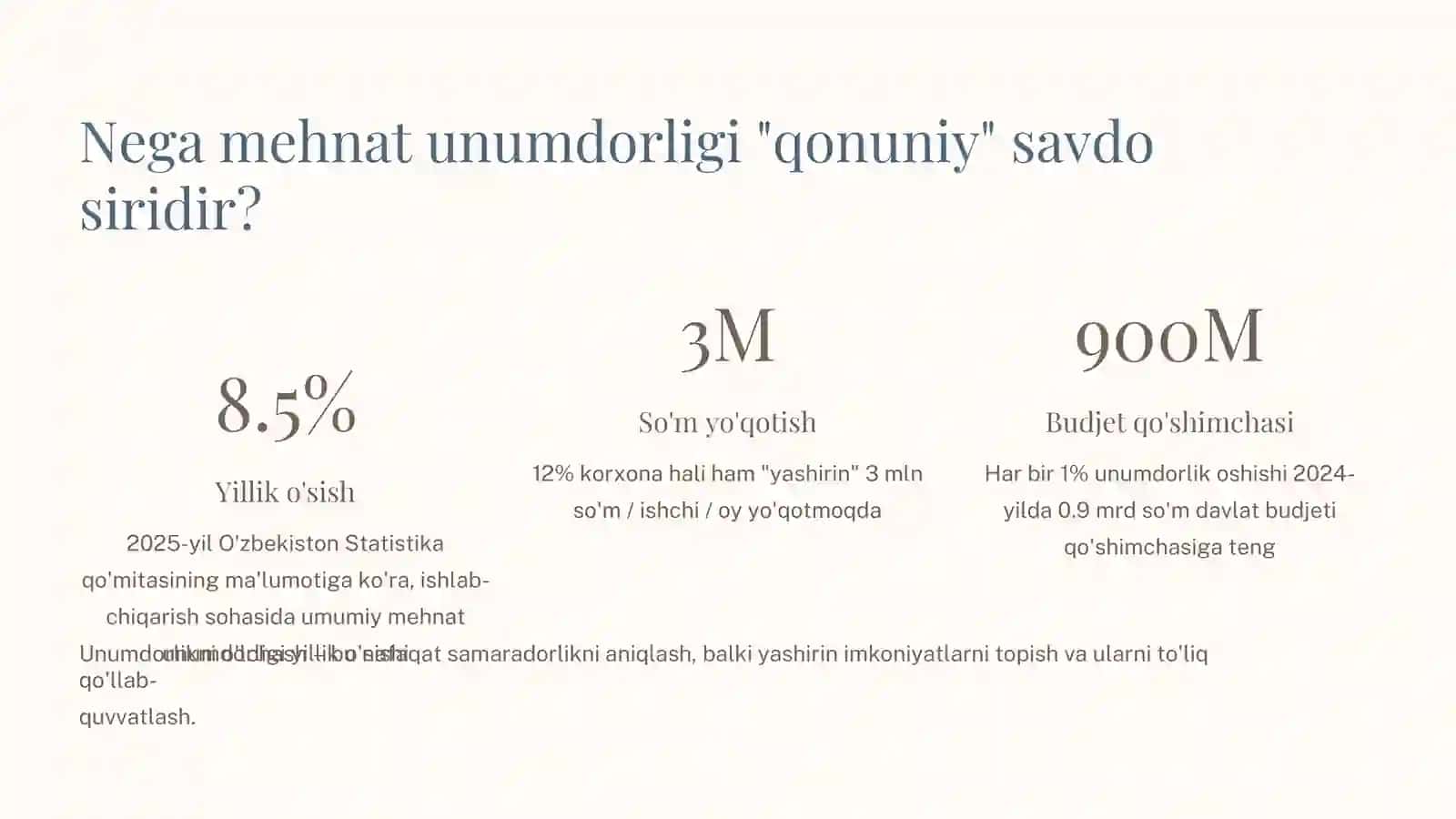 Mehnat unumdorligini o'lchash usullari: Korxonalar uchun hayotiy qo'llanma 2
