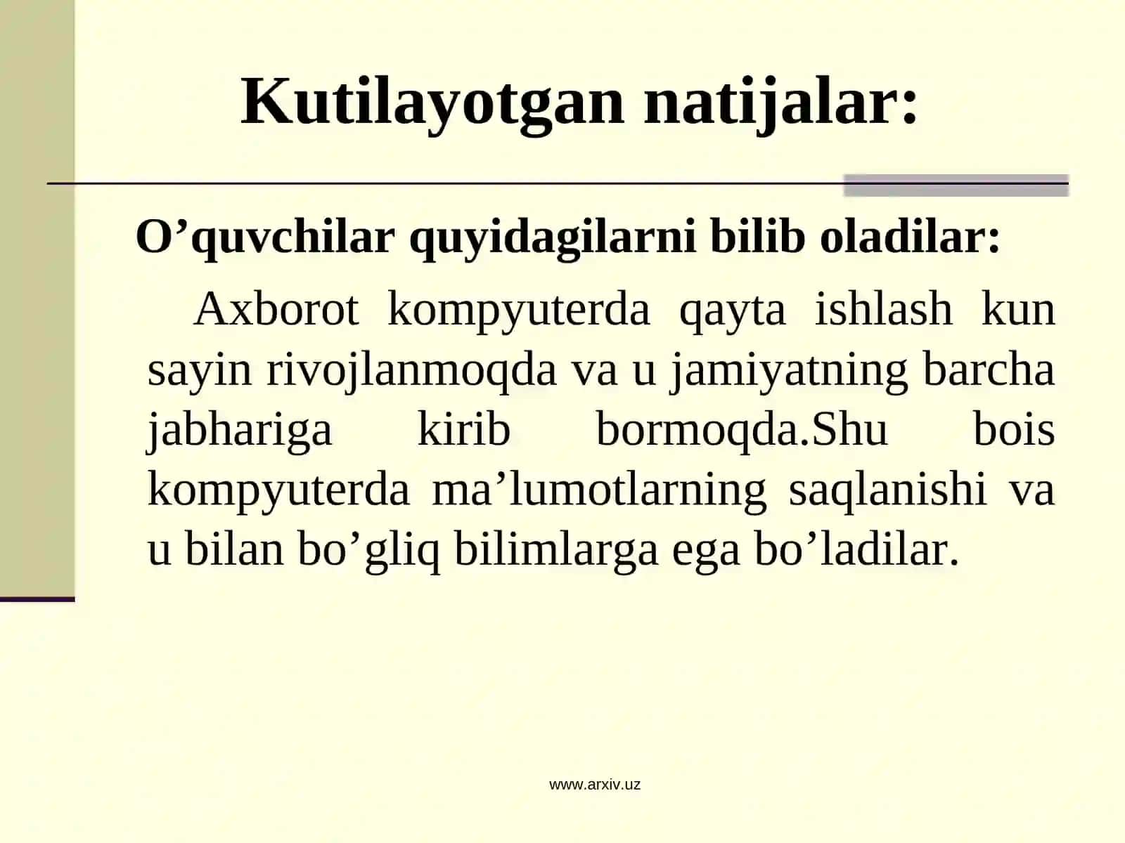 O’quvchilar ma’lumotlar ombori tuzilishi 2