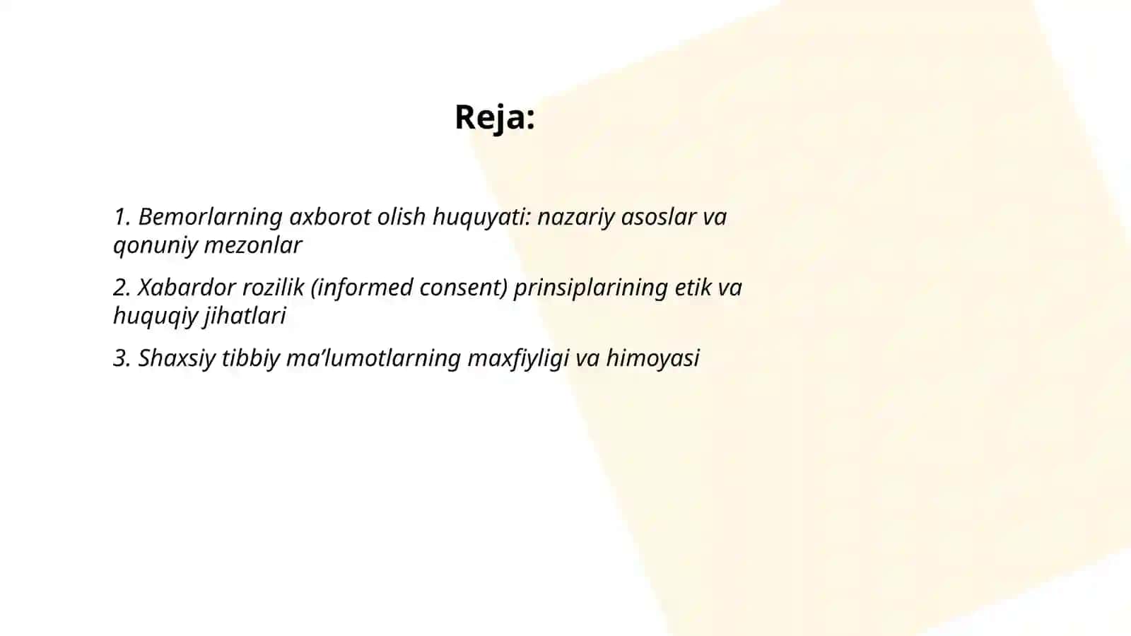 Bemorlarning maʼlumot olish masalasining etik huquqiy jihatlari 2