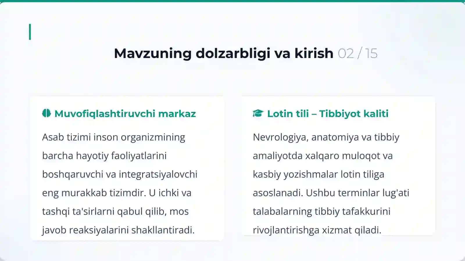 Asab Tizimiga Oid Terminlardan Lug‘at Tuzish 2
