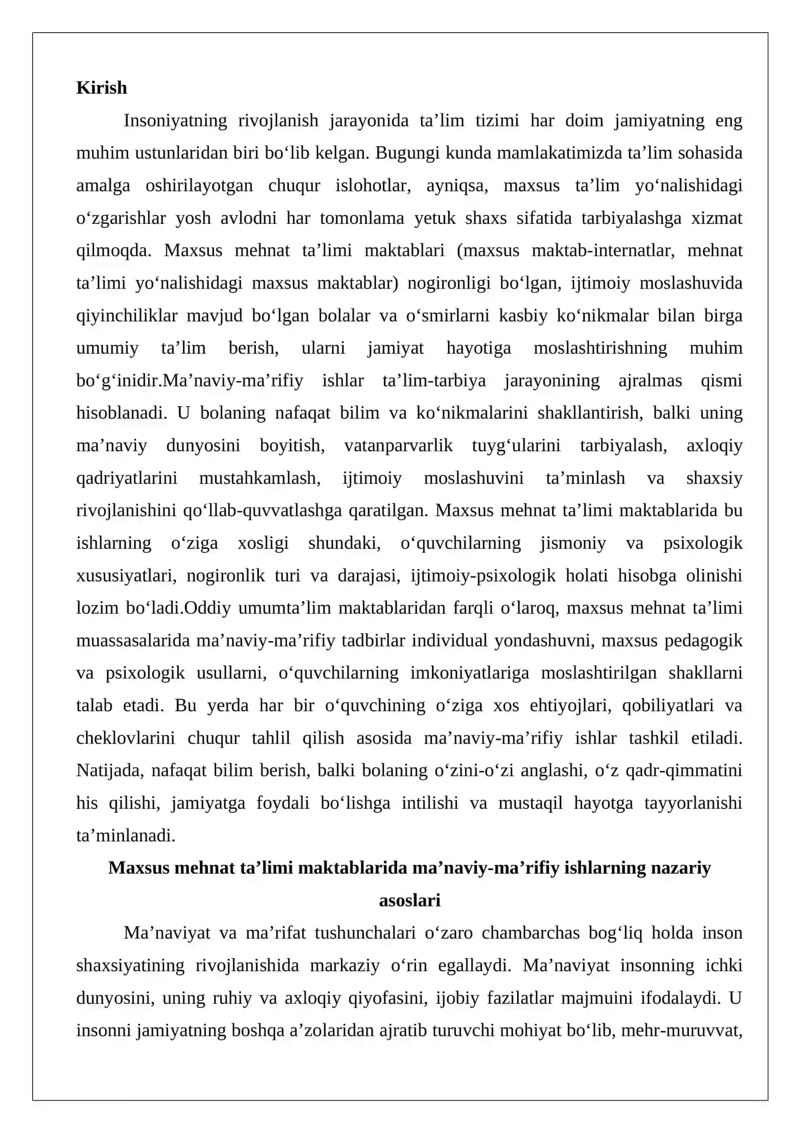 Maxsus mehnat taʼlimi maktablarida maʼnaviy-maʼrifiy ishlarni amalga oshirishning o‘ziga xosligi 2