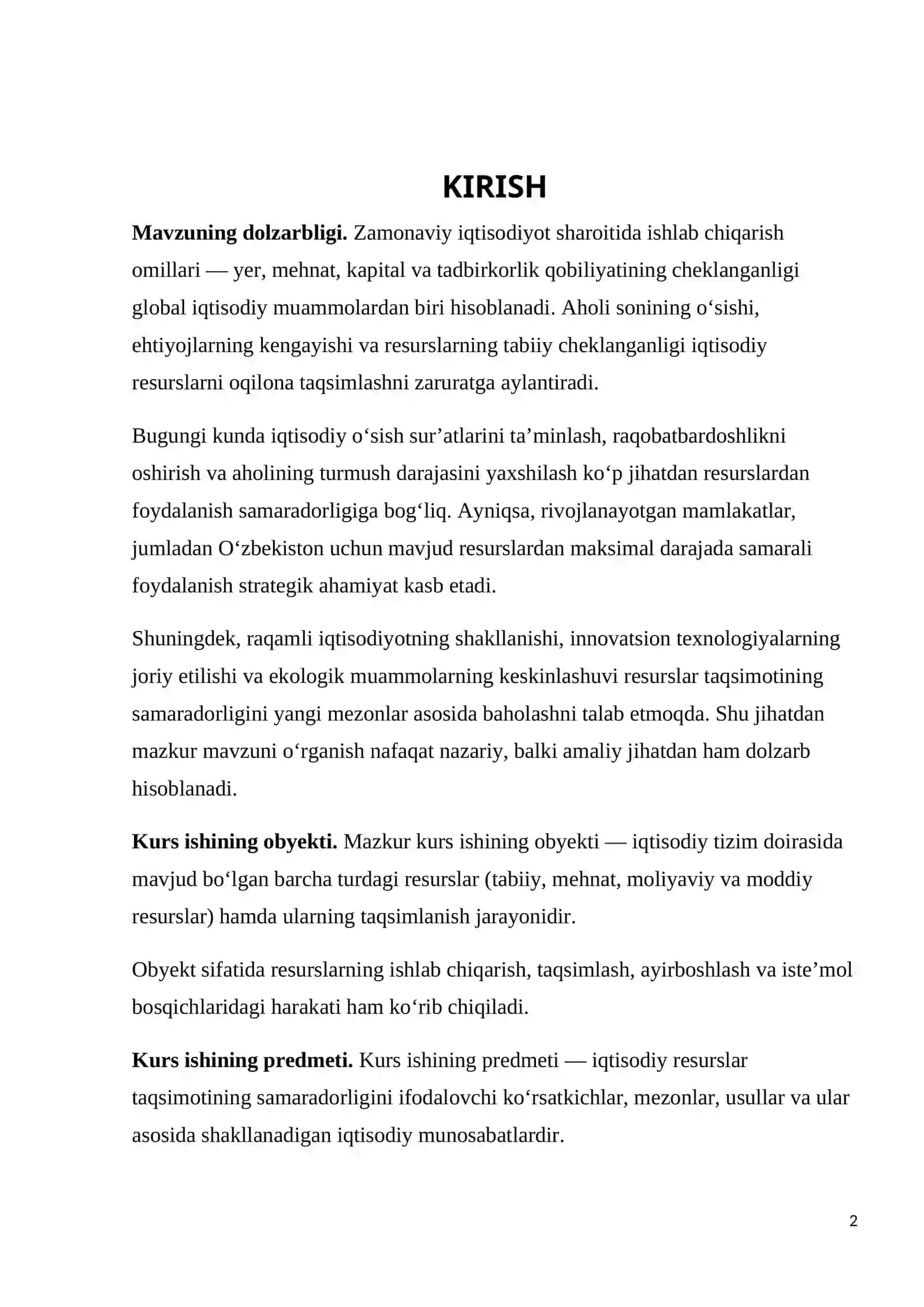 IQTISODIY RESURSLAR TAQSIMOTINING NAZARIY ASOSLARI VA ULARNING NOTEKIS TAQSIMLANISHI 2