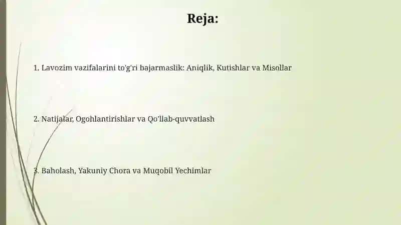 Lavozim vazifalarini to'g'ri bajarmaslik 2