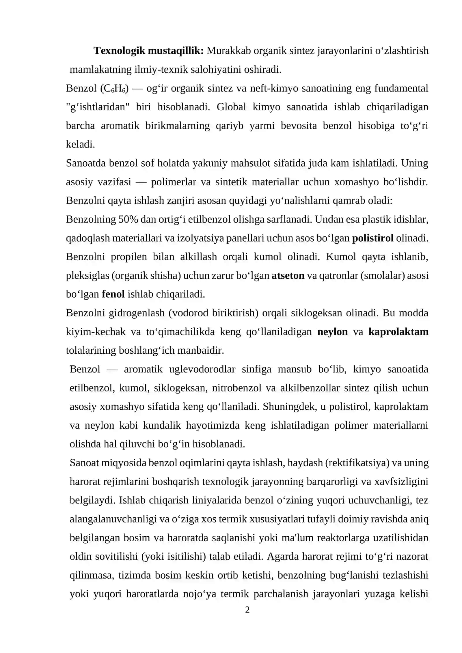 Benzolni isitish uchun vertikal issiqlik g‘ilofsimon almashinish qurilmasini hisoblang va loyihalang 2