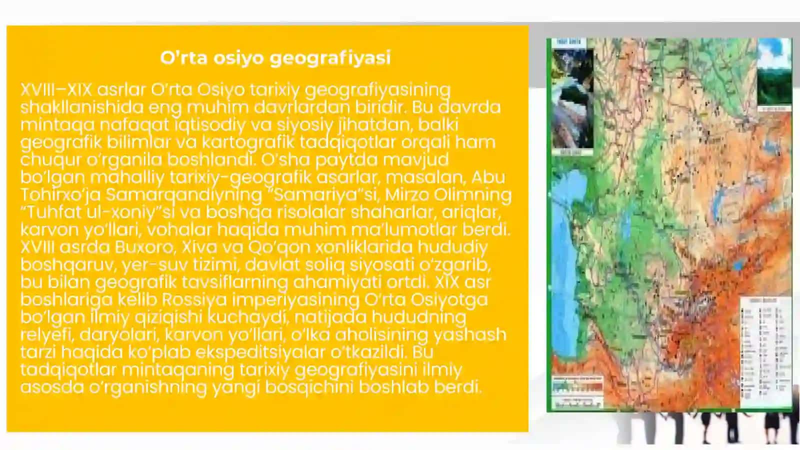 XVIII - XIX asr birinchi yarmida oʻrta osiyo tarixiy geografiyasi va kartografik tadqiqotlar 2