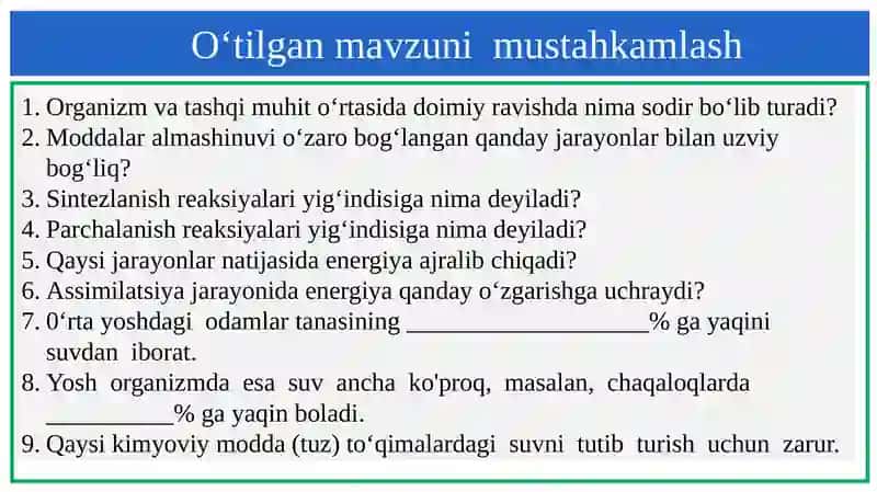 Biologiya 8-sinf 2