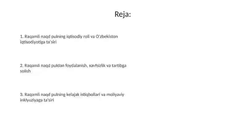 Raqamli naqd pullar va ularning mamlakatimizdagi iqtisodiy oʻrni va ahamiyati 2