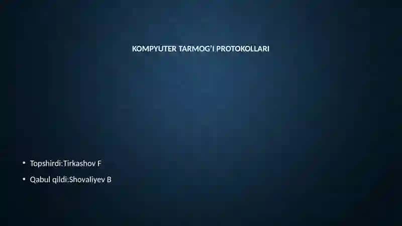 Kompyuter tarmoq protokollari 2
