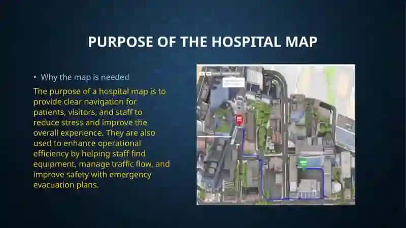 Create a hospital map with English directions 2