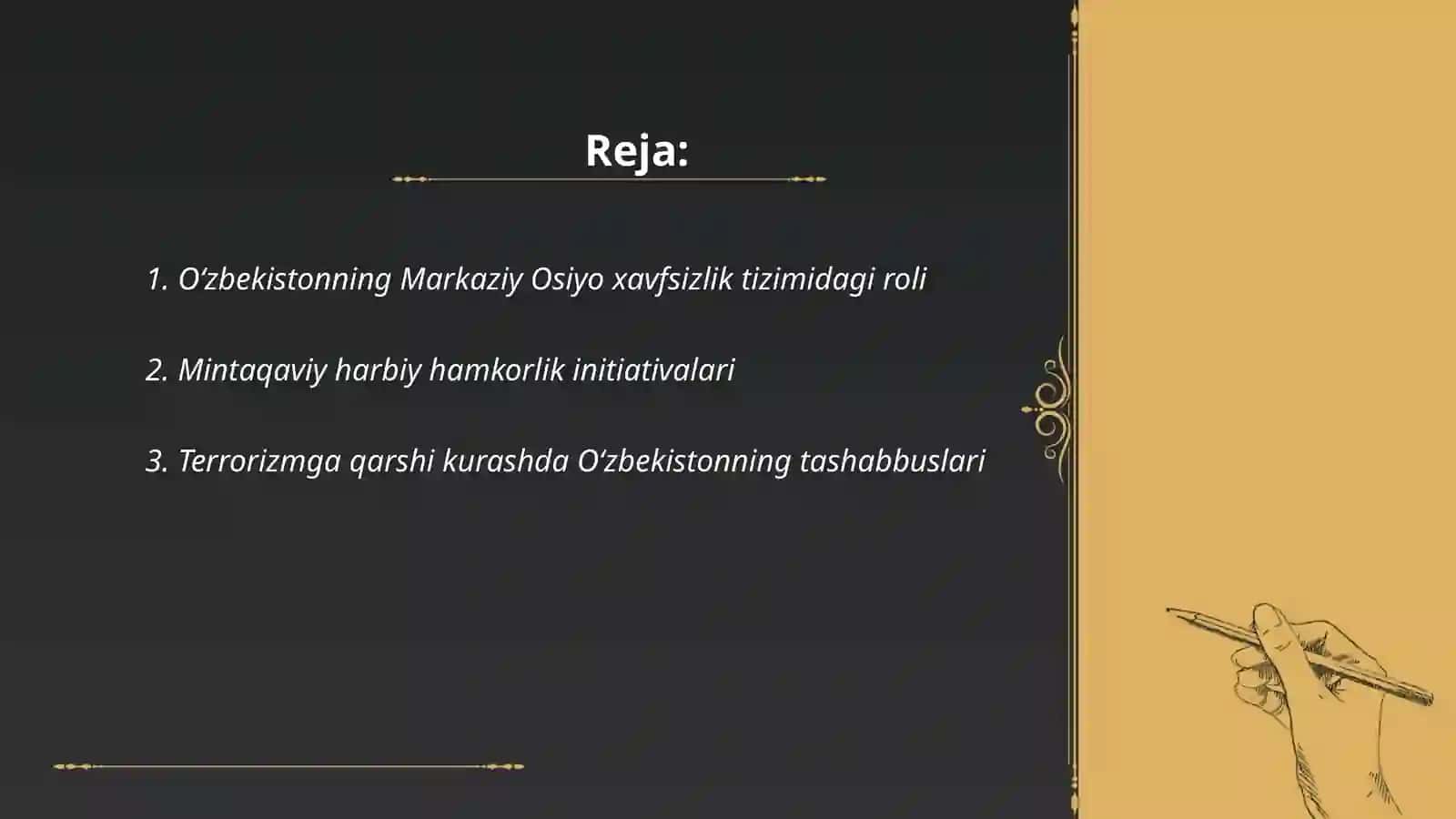 O‘zbekistonning Markaziy Osiyoda tinchlik va barqarorlikni ta‘minlashdagi o‘rni 2
