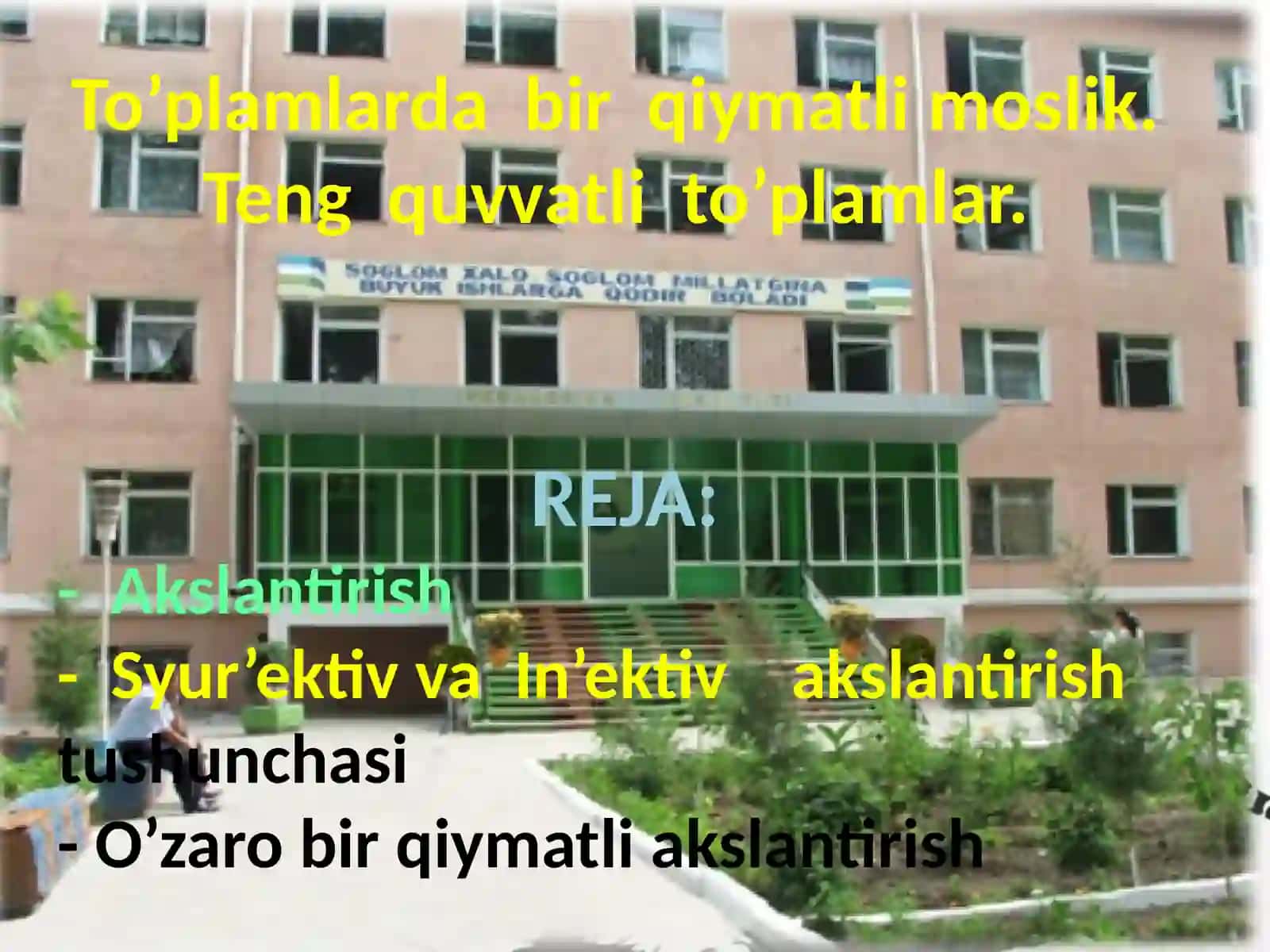 To’plamlarda bir qiymatli moslik 2