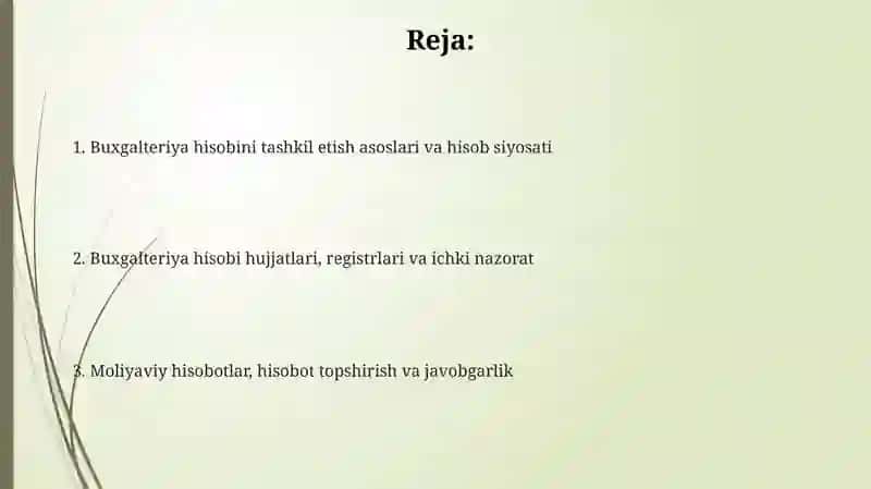 Buxgalteriya hisobini tashkil etish asoslari va hisob siyosati 2