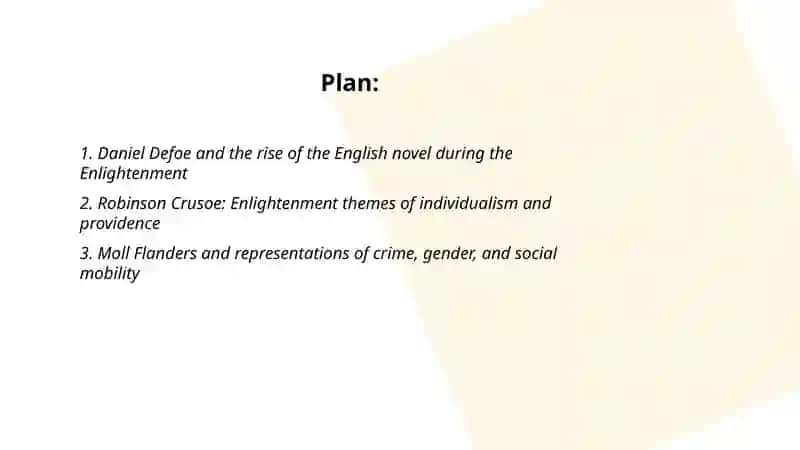 Daniel Defoe and Enlightenment Literature 2