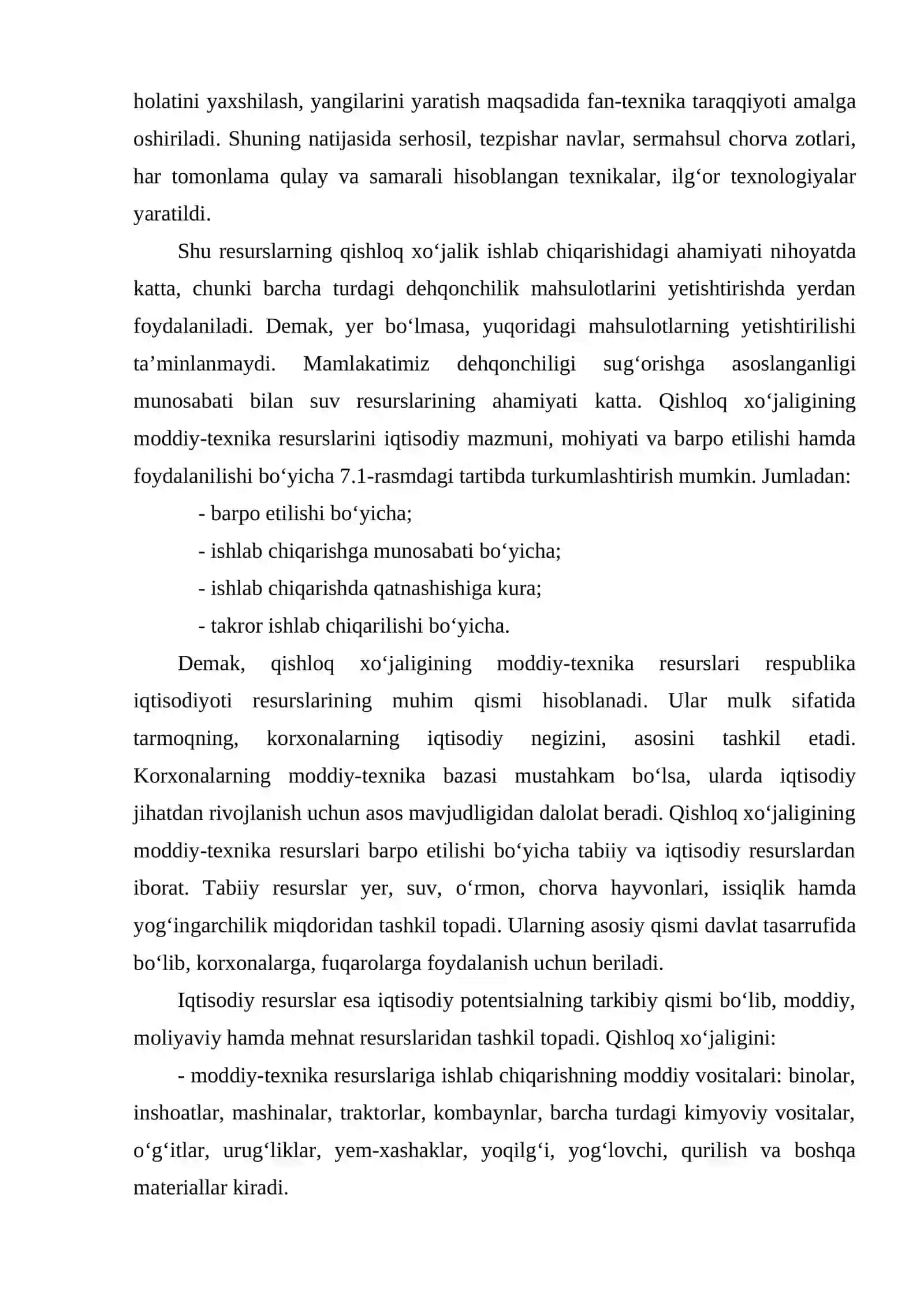 QISHLOQ XO‘JALIGIDA MODDIY-TEXNIKA RESURSLARI VA ULARDAN FOYDALANISH SAMARADORLIGI 2