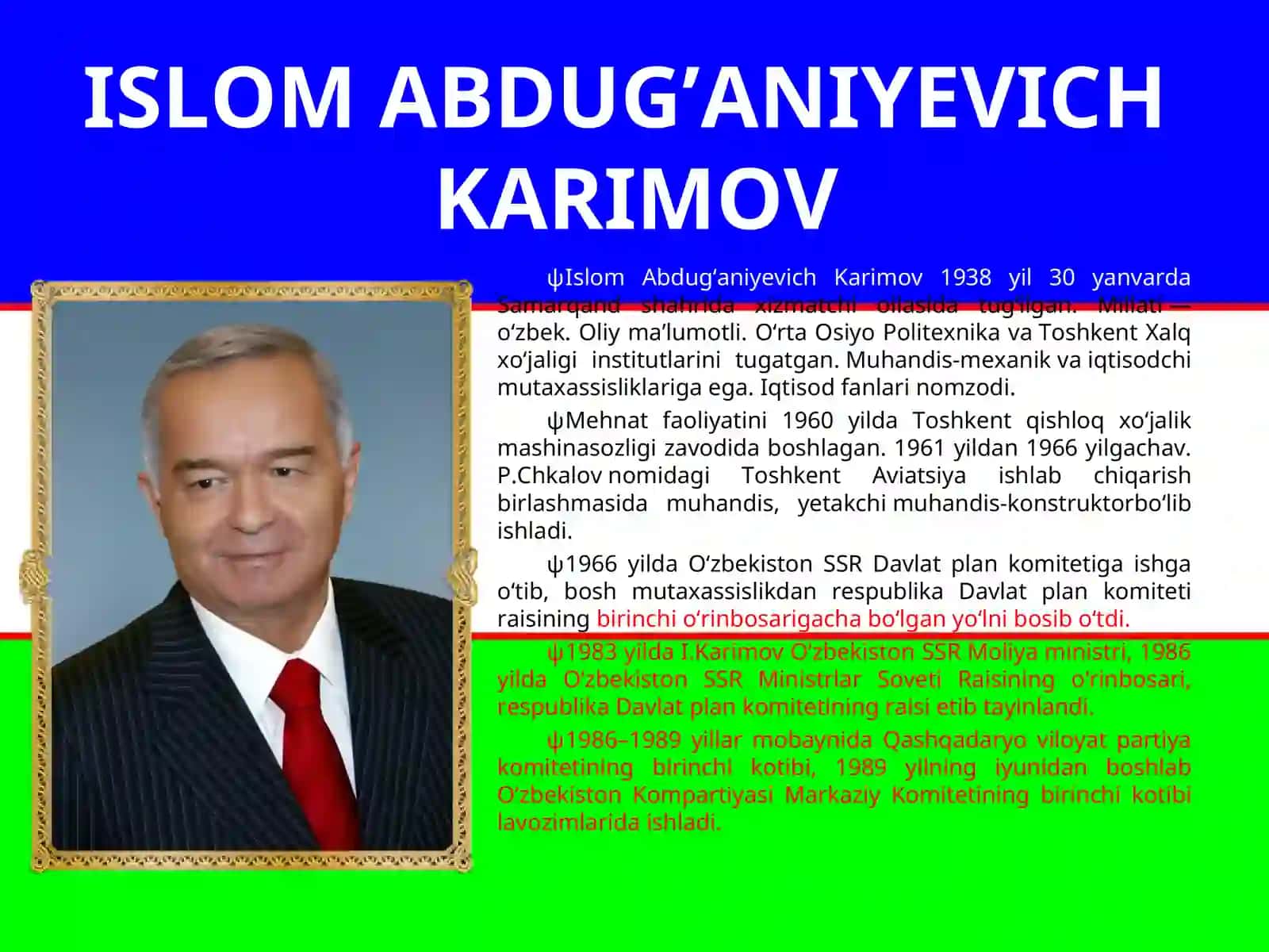ISLOM ABDUG’ANIYEVICH KARIMOV 2