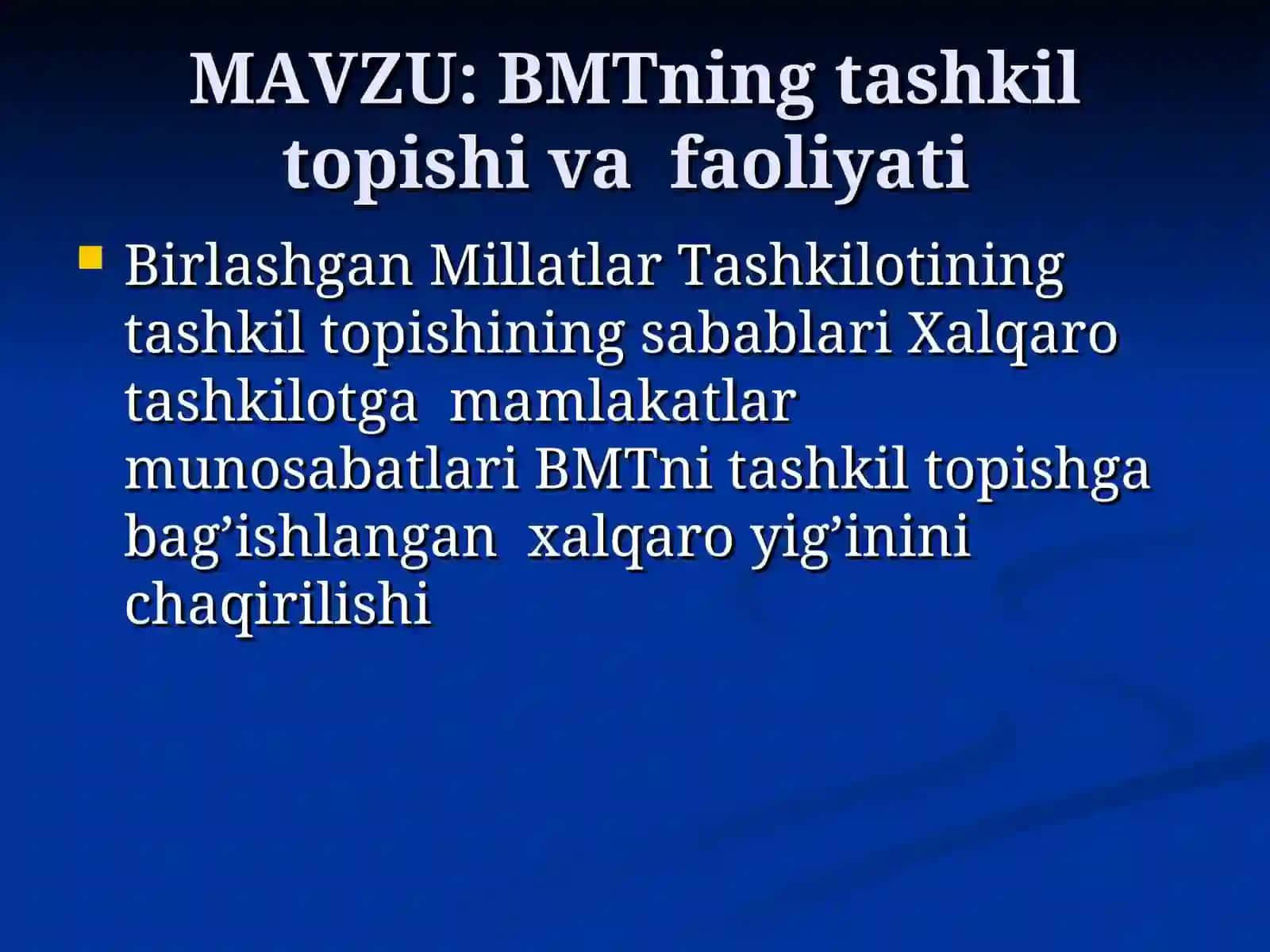BMTning tashkil topishi va faoliyati 2