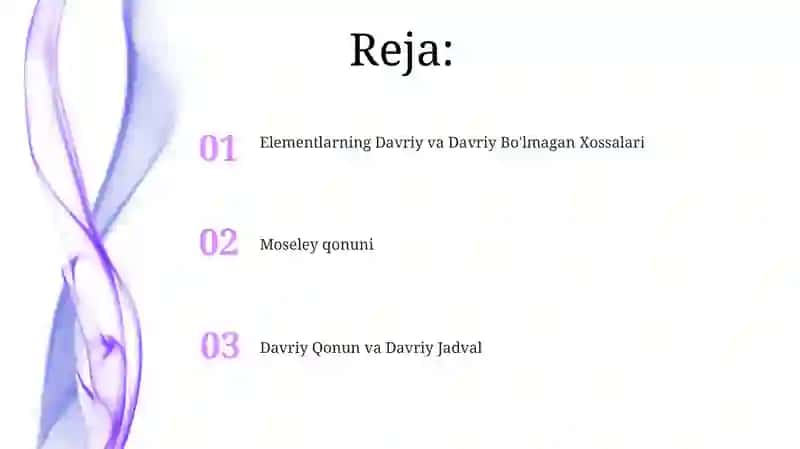 Davriy qonun va davriy sistema. Elementlarning davriy va nodavriy hossalari 2