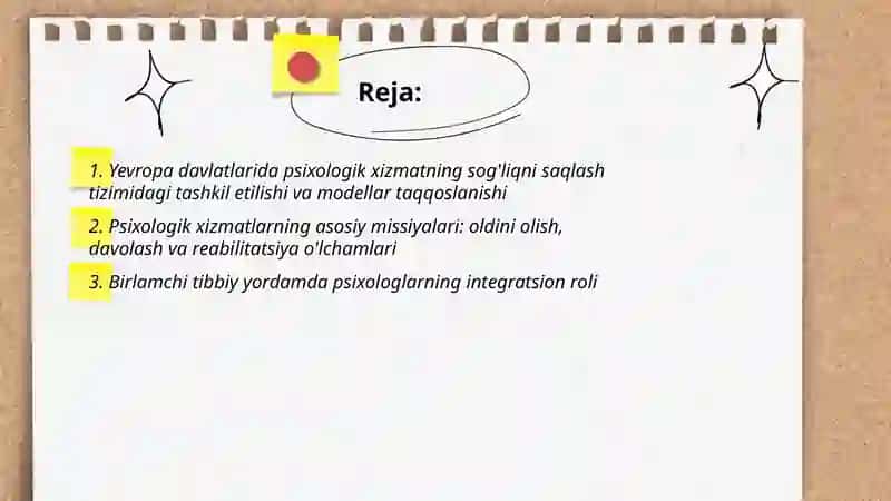 Yevropa davlatlarining sog'liqni saqlash tizimida psixologik xizmatning o'ziga xosligi 2
