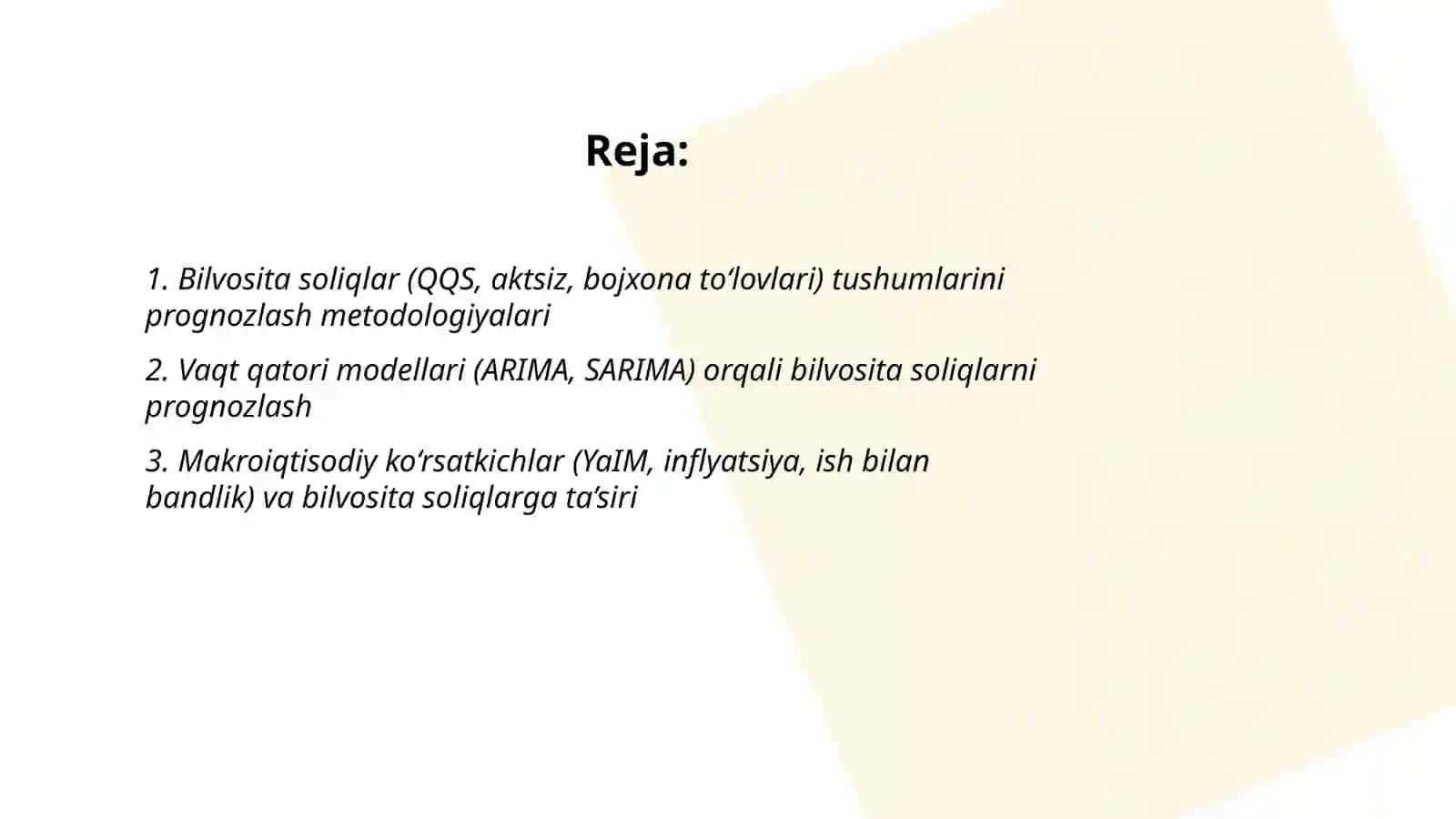Bilvosita soliqlarni prognozlash va tushumlarga ta'sir qiluvchi omillar 2