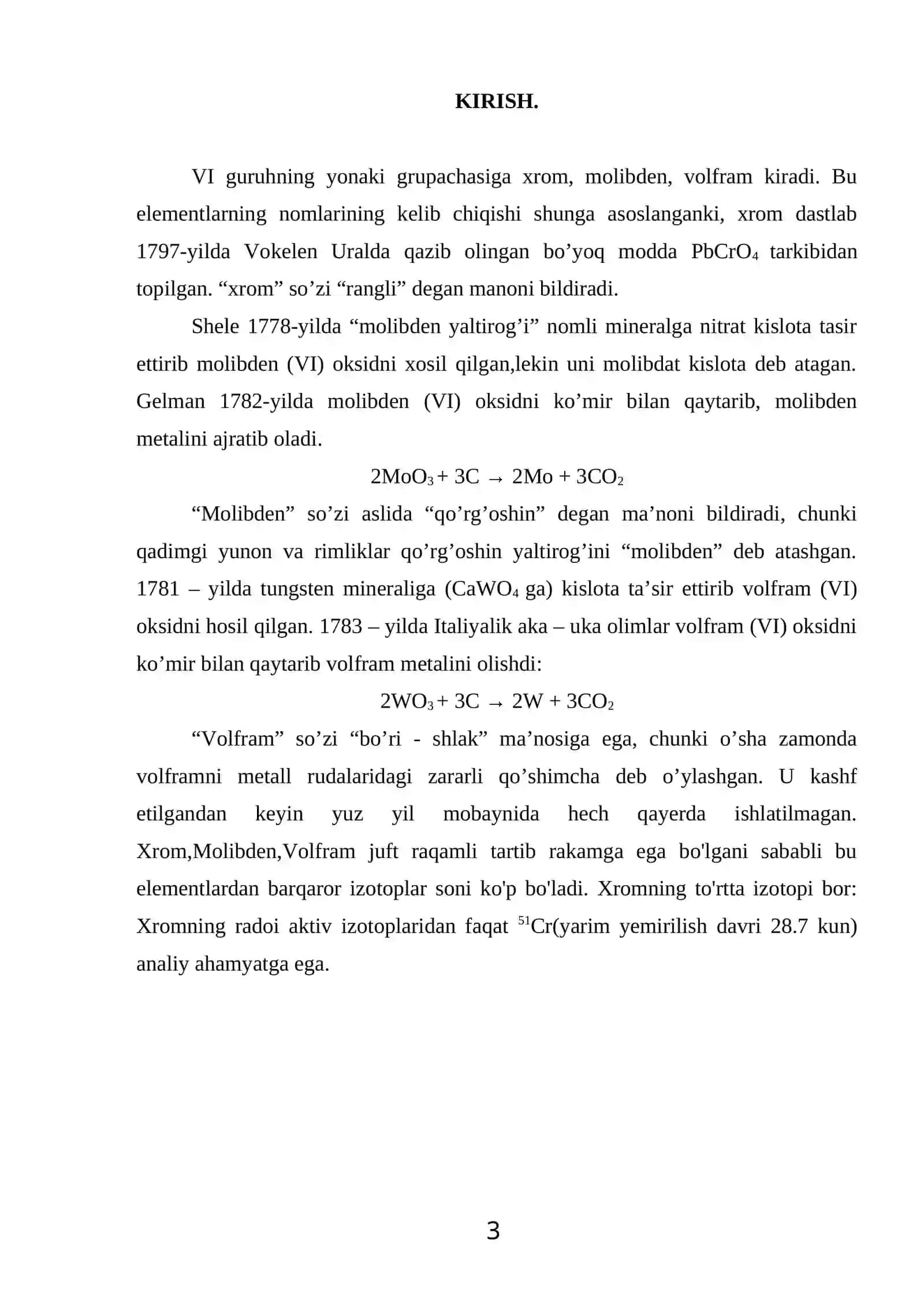 Xrom (III) oksidni olinishi va xossalari 2
