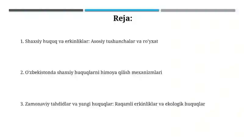 Shaxsiy huquq va erkinliklar 2