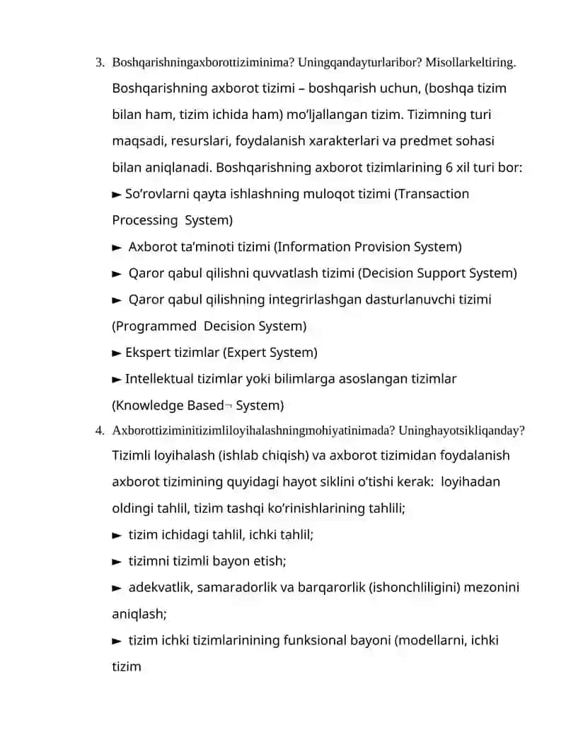 Axborot tizimlari 2