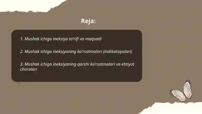 Mushak ichiga ineksiya 2
