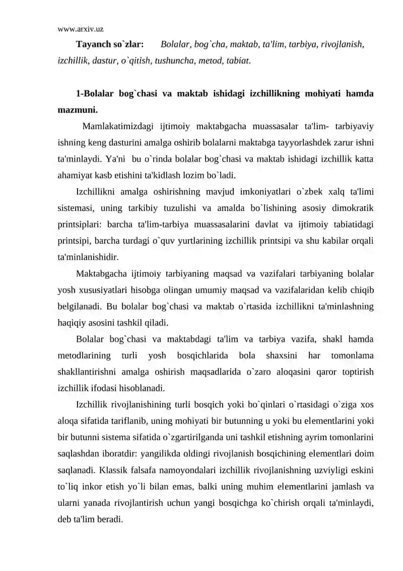 Bolalar bog`chasi va maktab ishidagi izchillik 2