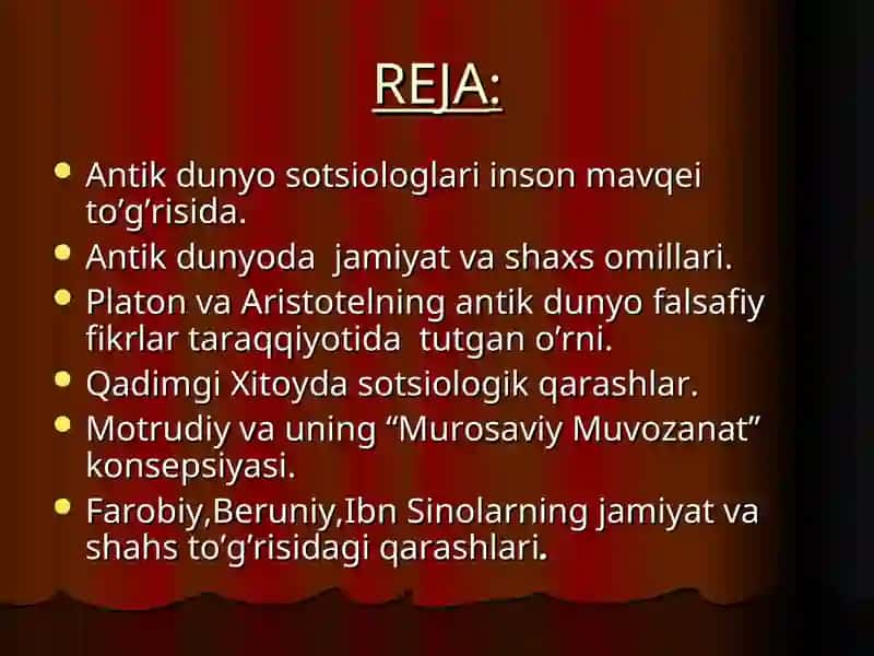 Antik dunyo sotsiologiyasi 2