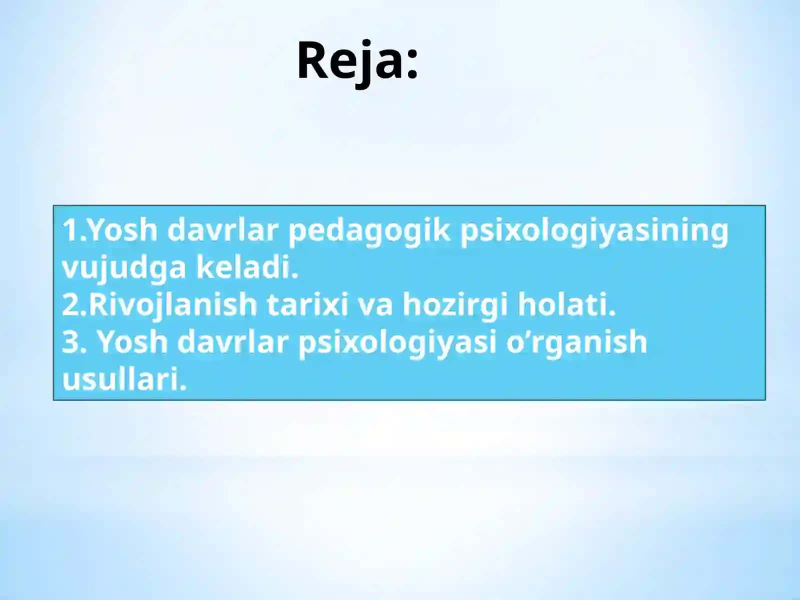 Yosh psixologiya fannining shakllanish tarixi 2