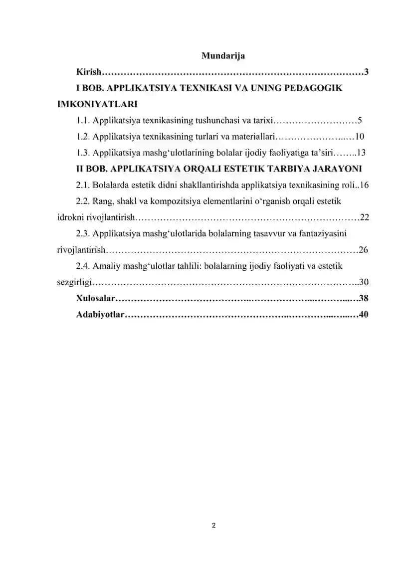 Applikatsiya texnikasining estatik tarbiyada ahamiyati 2