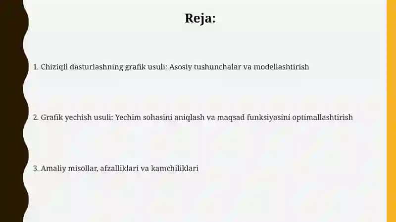 Grafik usulda chiziqli programmalashtirish 2
