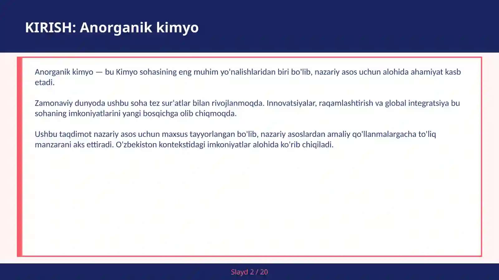 Anorganik kimyo 2