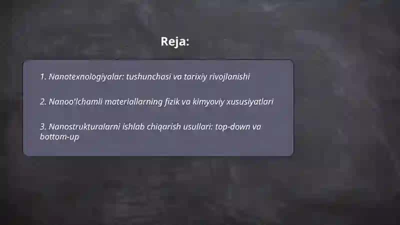 Nanotexnologiyalar uchinchi ming yillikning kashfiyoti 2