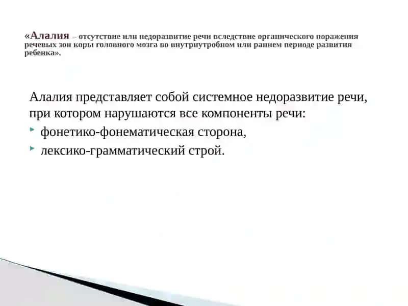 Дефект структуры моторной алалии 2