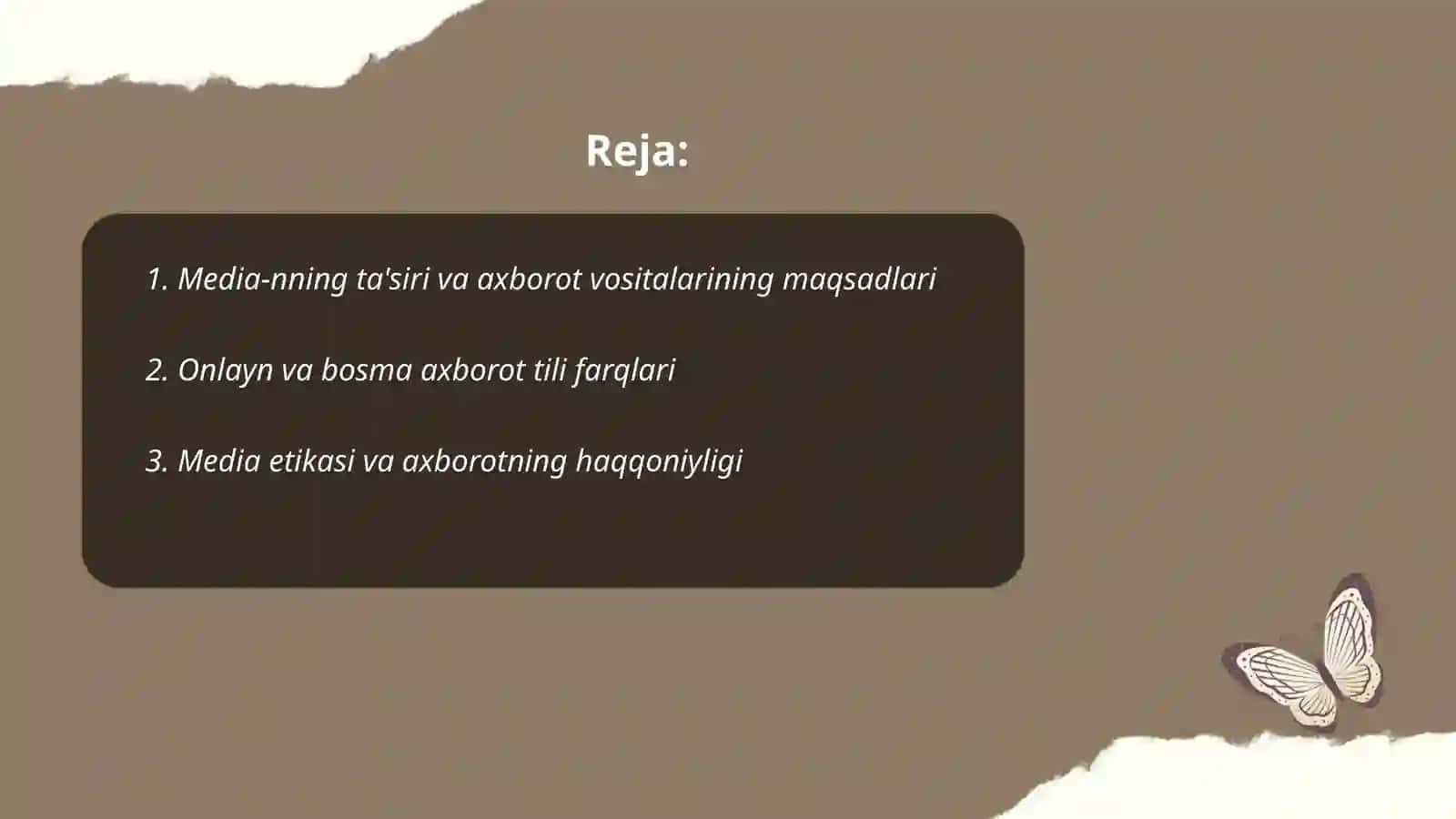 Media va axbarot tili media va ananaviy matnlar oʻqish 2