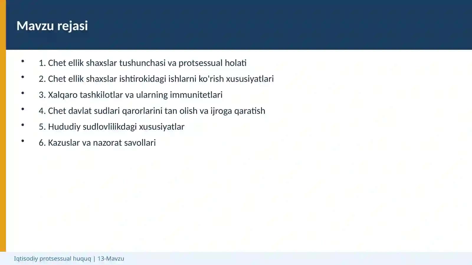 Iqtisodiy protsessual huquq | 13-Mavzu 2